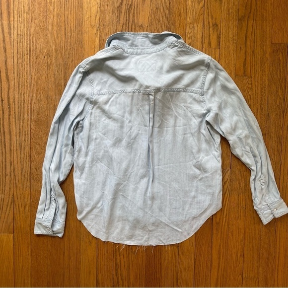 NEW Rails Ingrid Raw Hem Shirt Button Down Light Vintage Blue Size Large NWT - Picture 8 of 8